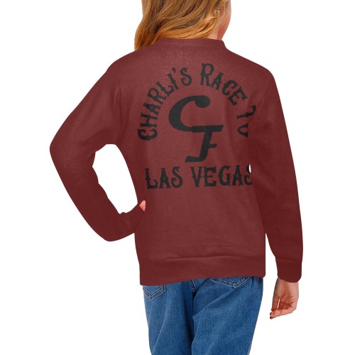 Charli Race sweatshirtKidsMaroon Girls' All Over Print Crew Neck Sweater (Model H49)