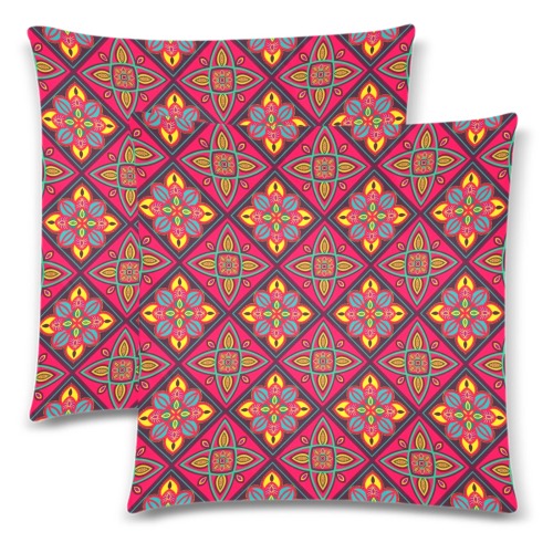 Elegant Decorative Abstract Custom Zippered Pillow Cases 18"x 18" (Twin Sides) (Set of 2)