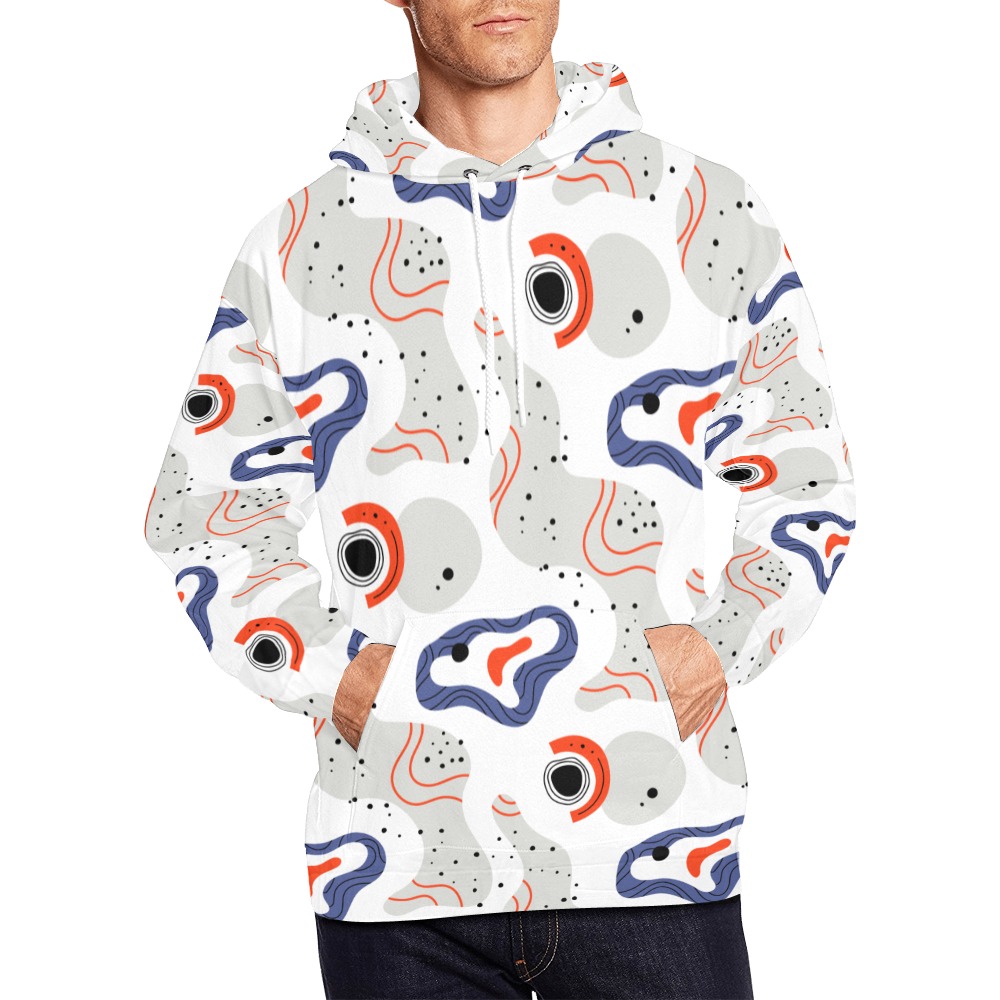 Elegant Abstract Mid Century Pattern All Over Print Hoodie for Men (USA Size) (Model H13)
