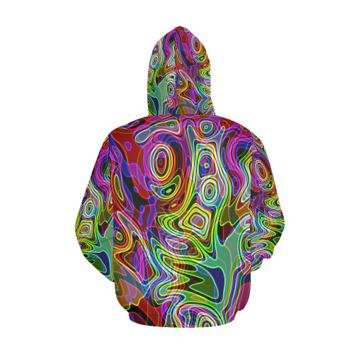 Abstract Retro Neon Pattern Background Design All Over Print Hoodie for Men (USA Size) (Model H13)