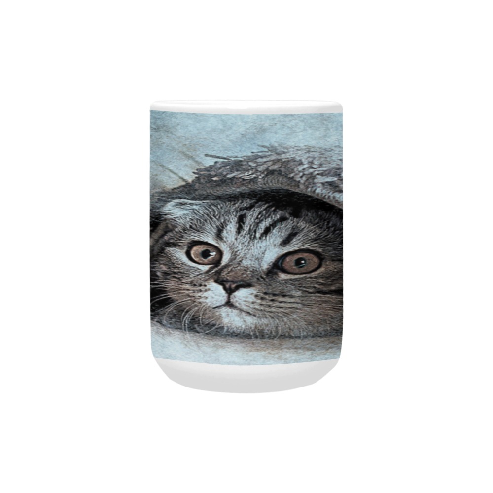 Peekaboo Kitten Custom Ceramic Mug (15OZ)