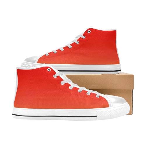 rainbow red High Top Canvas Shoes for Kid (Model 017)
