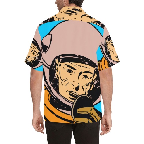astronaut Hawaiian Shirt with Merged Design (Model T58)