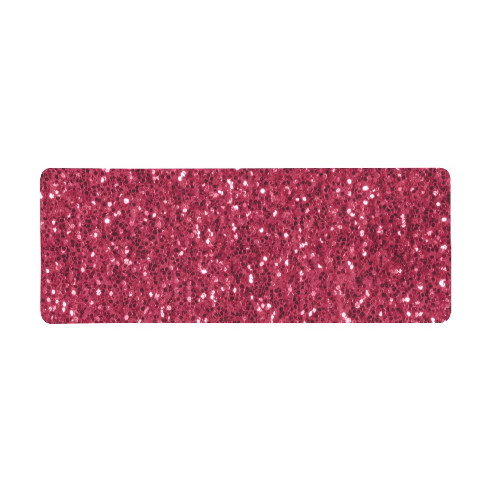 Magenta dark pink red faux sparkles glitter Gaming Mousepad (31"x12")