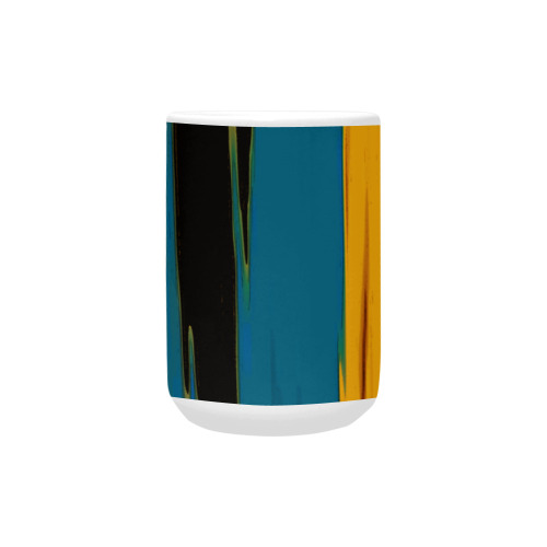 Black Turquoise And Orange Go! Abstract Art Custom Ceramic Mug (15OZ)
