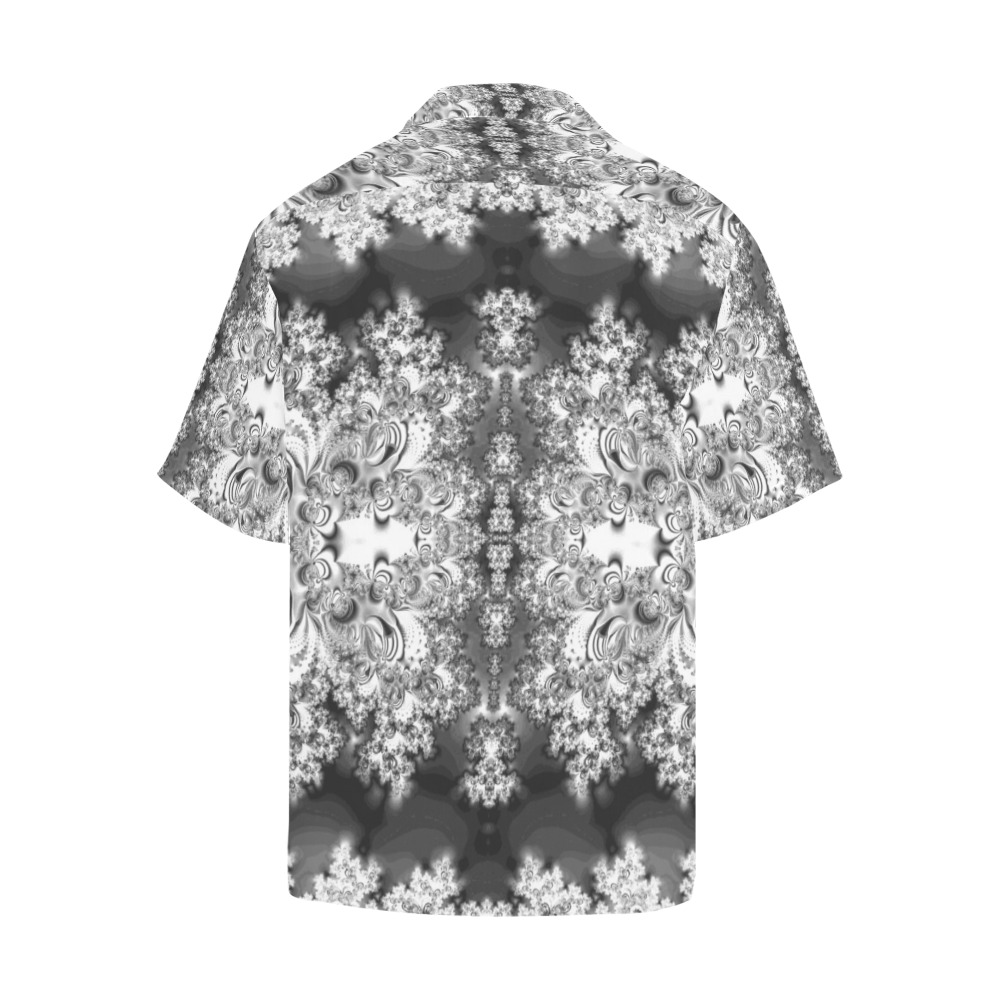 Silver Linings Frost Fractal Hawaiian Shirt with Merged Design (Model T58)