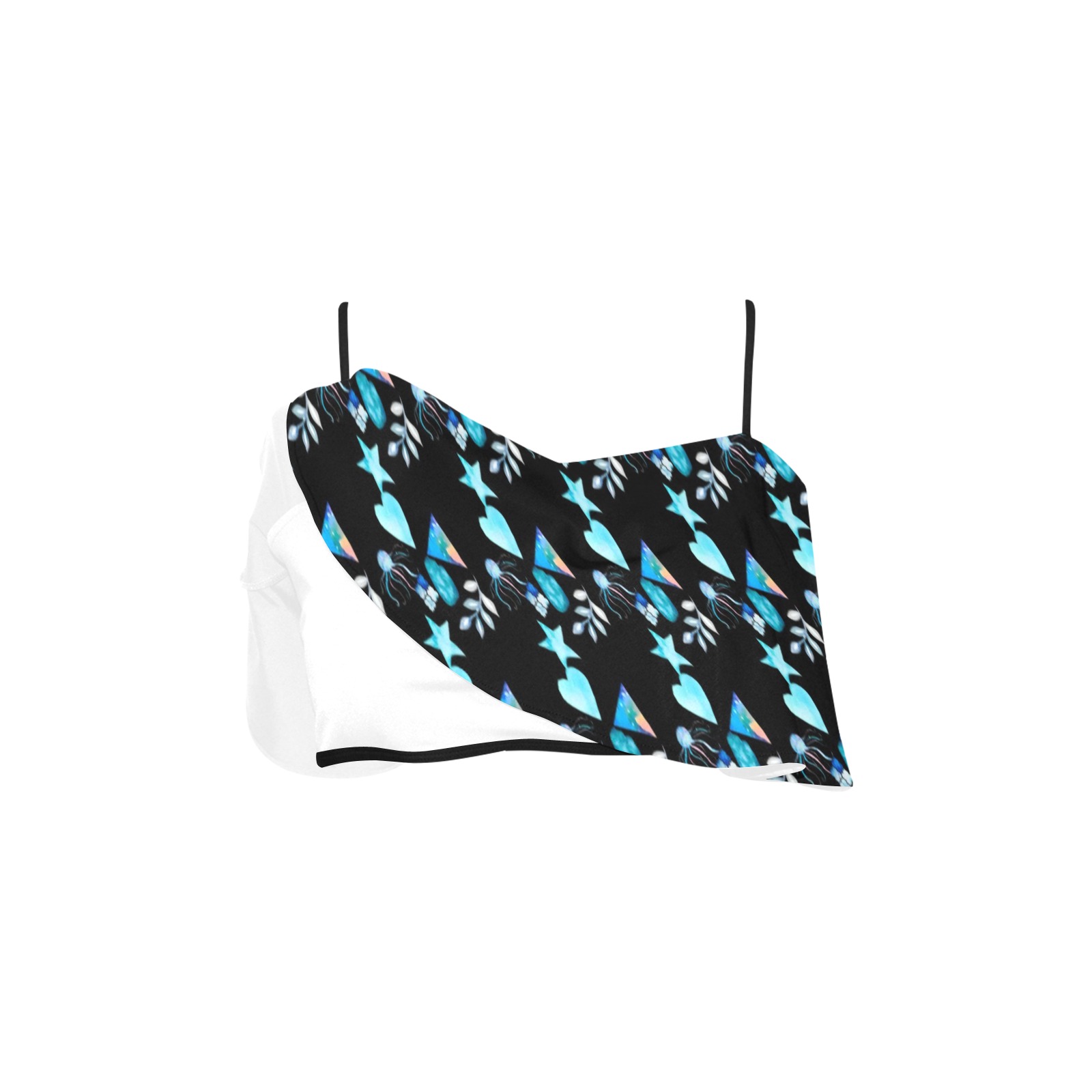 geometric Ruffle Bikini Top (Model S13)
