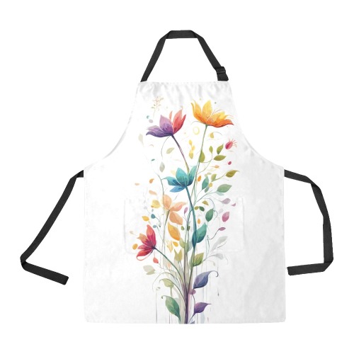 Amazing summer flowers, long stems. Colorful art. All Over Print Apron