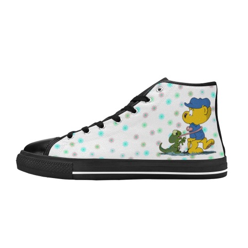 Ferald and The Baby Lizard High Top Canvas Shoes for Kid (Model 017)