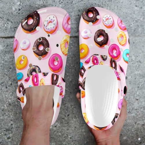 Donut pattern Custom Print Foam Clogs for Adults