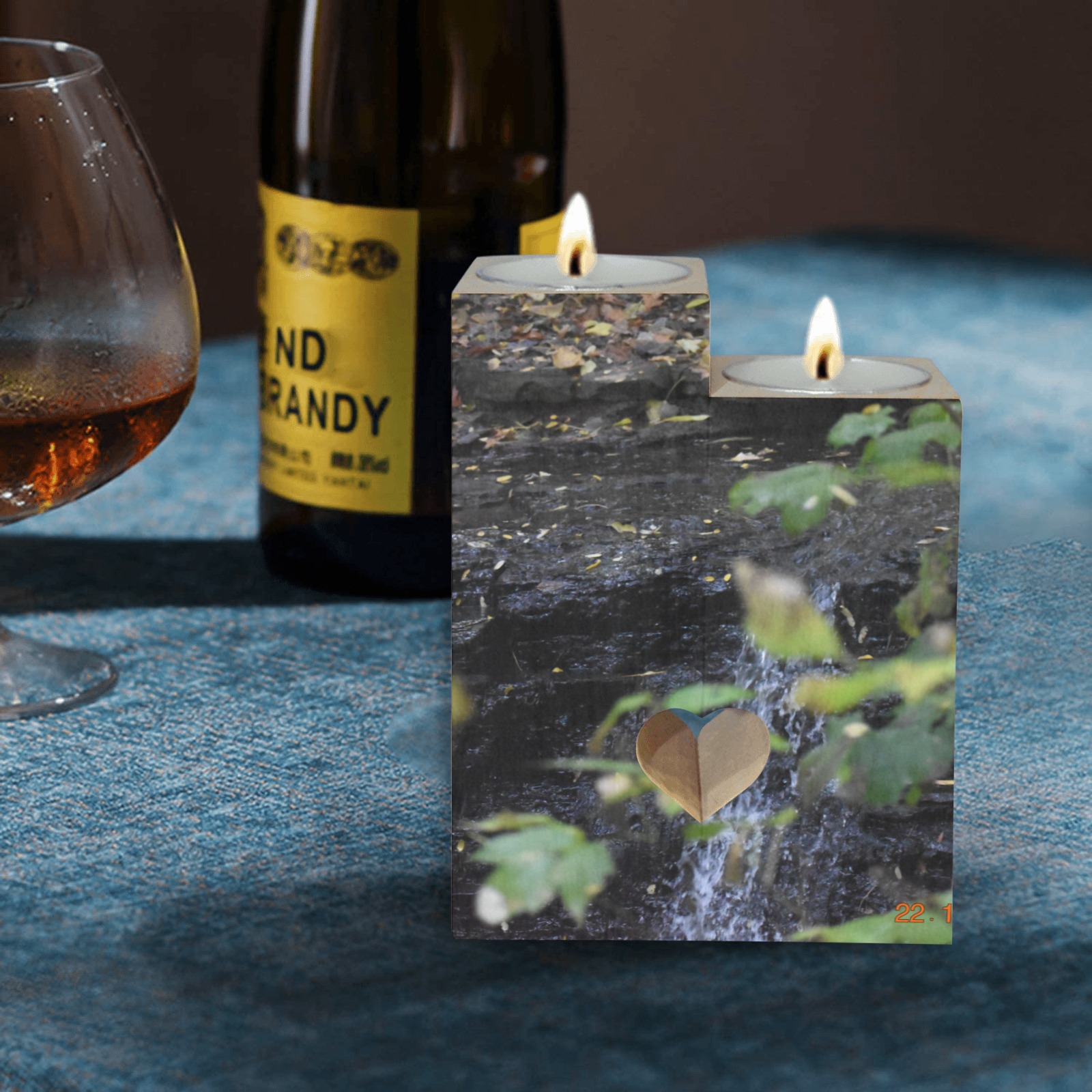 The Unseen Stream Wooden Candle Holder (Without Candle)