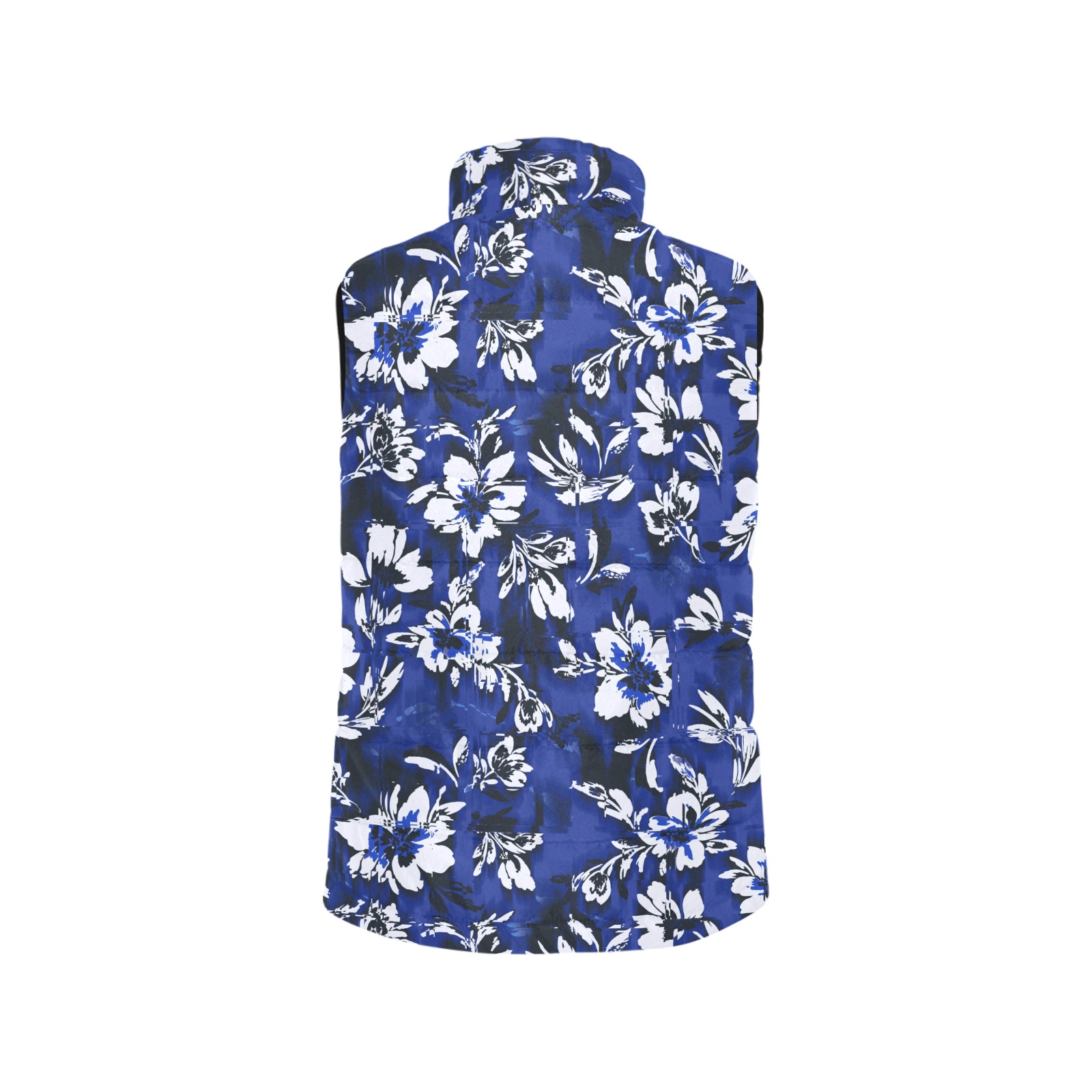 Flowery distortion mosaic Women's Padded Vest Jacket (Model H44)