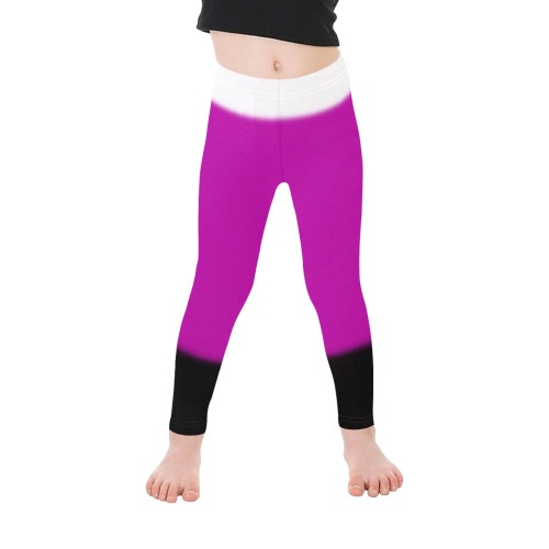 White, Pink, and Black Ombre Kid's Ankle Length Leggings (Model L06)
