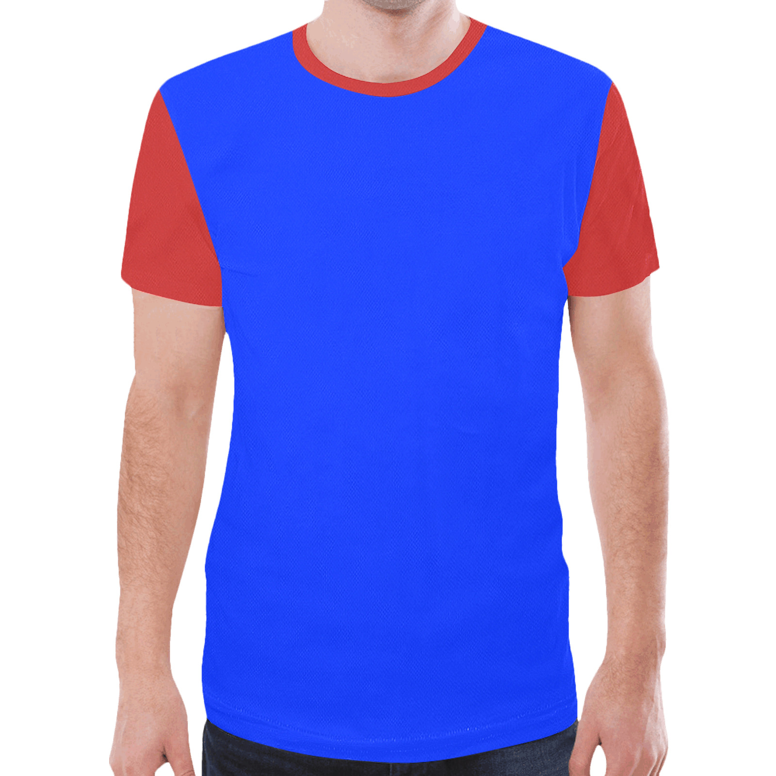 Color block Tee Red/Blue New All Over Print T-shirt for Men (Model T45)