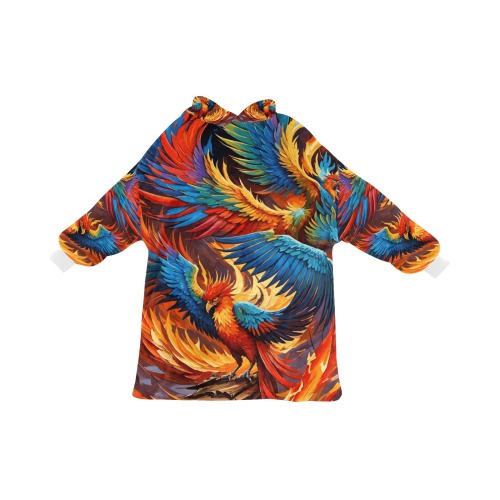 Fantasy phoenix birds are raising from fire art. Blanket Hoodie for Men
