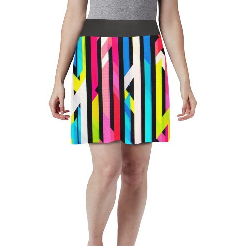 Neon Geometric Golf Skirt Women's Athletic Skirt (Model D64)