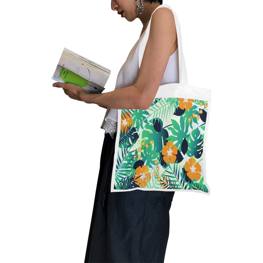 GROOVY FUNK THING FLORAL Canvas Tote Bag/Small (Model 1700)