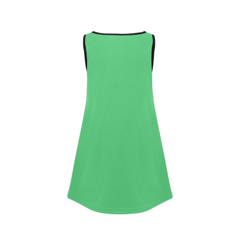 color Paris green Girls' Sleeveless Dress (Model D58)