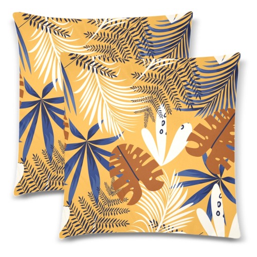 Beautiful Tropical Custom Zippered Pillow Cases 18"x 18" (Twin Sides) (Set of 2)