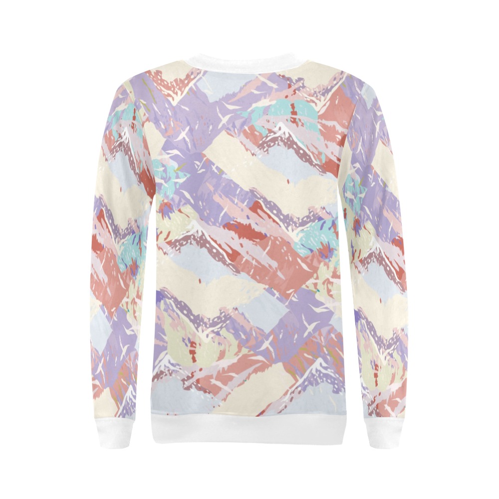 Modern abstract Mountains P All Over Print Crewneck Sweatshirt for Women (Model H18)