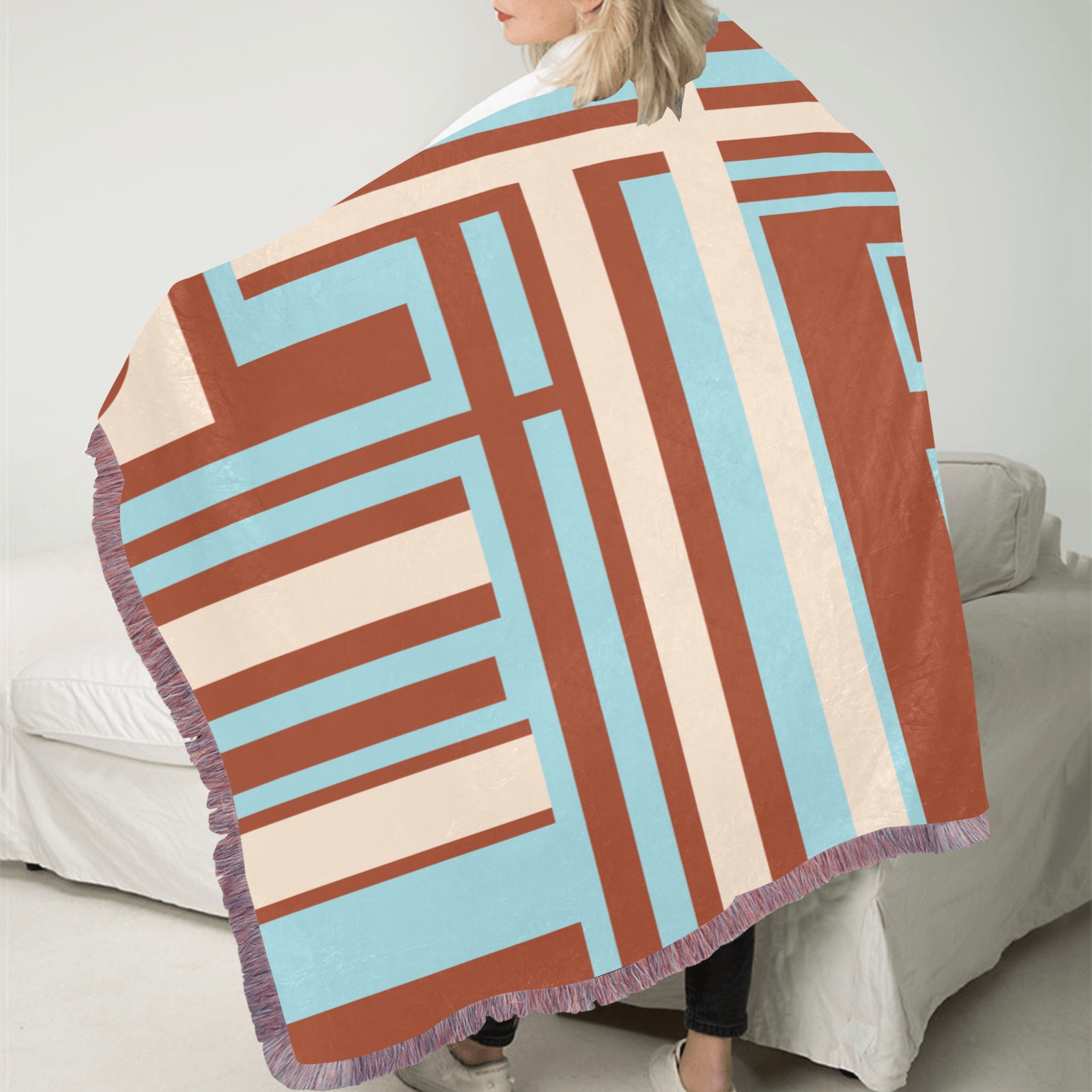 Model 1 Ultra-Soft Fringe Blanket 30"x40" (Mixed Pink)