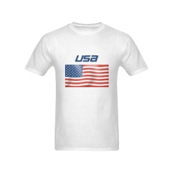 USA Flag Men's T-Shirt in USA Size (Front Printing Only)