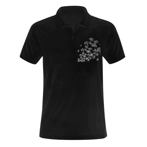Lullaby Chino Black Men's Polo Shirt (Model T24)