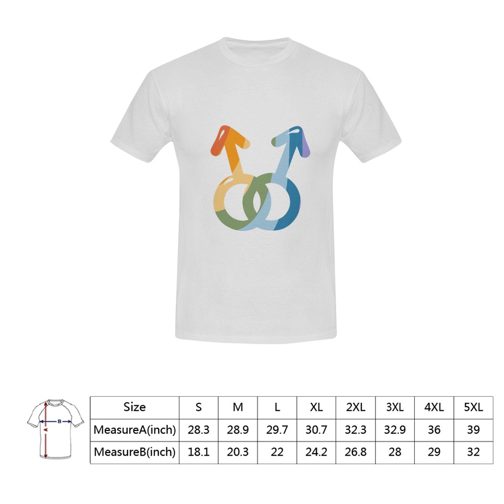 Gay Male Symbol Men's T-Shirt in USA Size (Front Printing Only)