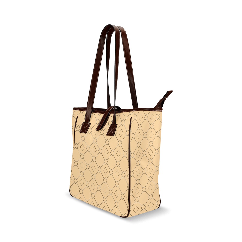 Pink and Brown Geometric Pattern 3 Classic Tote Bag (Model 1644)