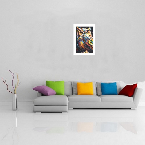 Awesome owl bird. Classy colorful fantasy art Art Print 19‘’x28‘’
