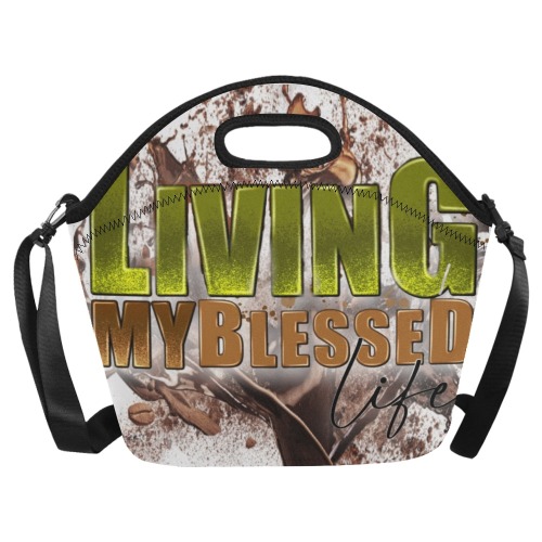 Living My Blessed Life Neoprene Lunch Bag/Large (Model 1669)
