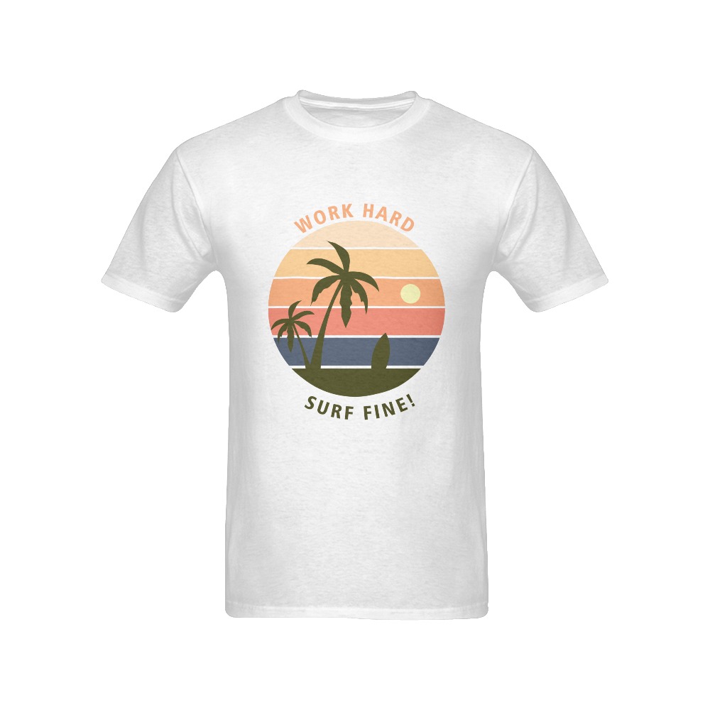 Work Hard Surf Fine Men's T-Shirt in USA Size (Front Printing Only)