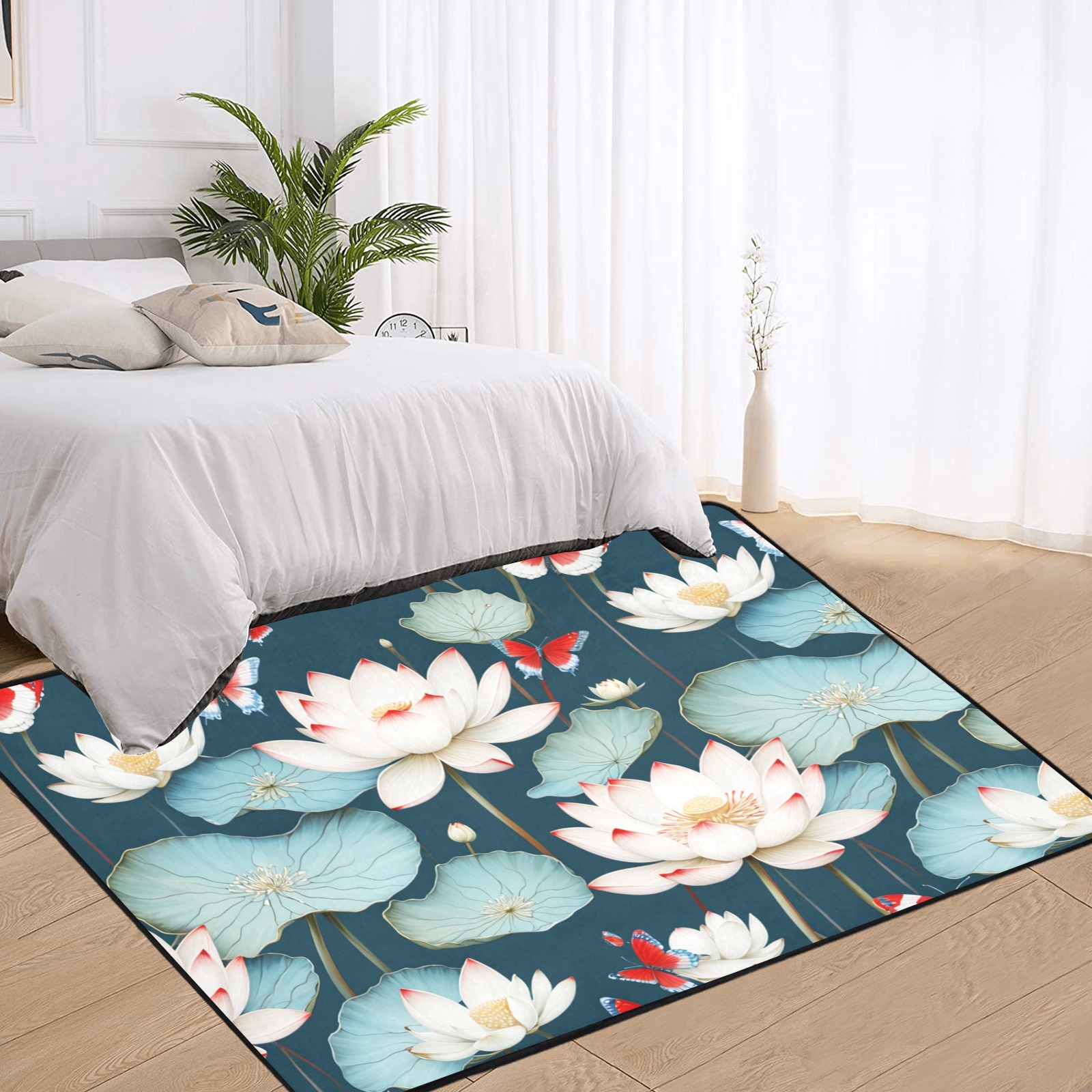 Fabulous Florals 13 Area Rug with Black Binding 7'x5'