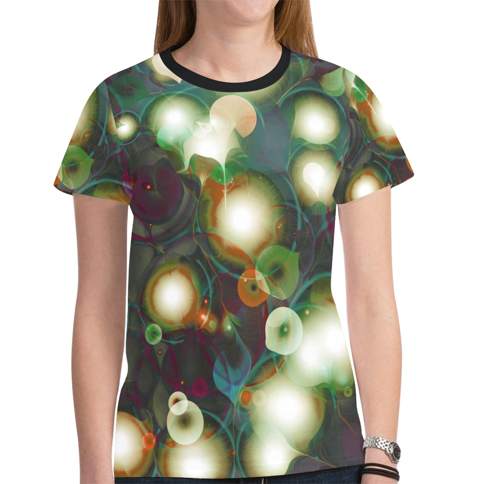 melting bubbles8 New All Over Print T-shirt for Women (Model T45)