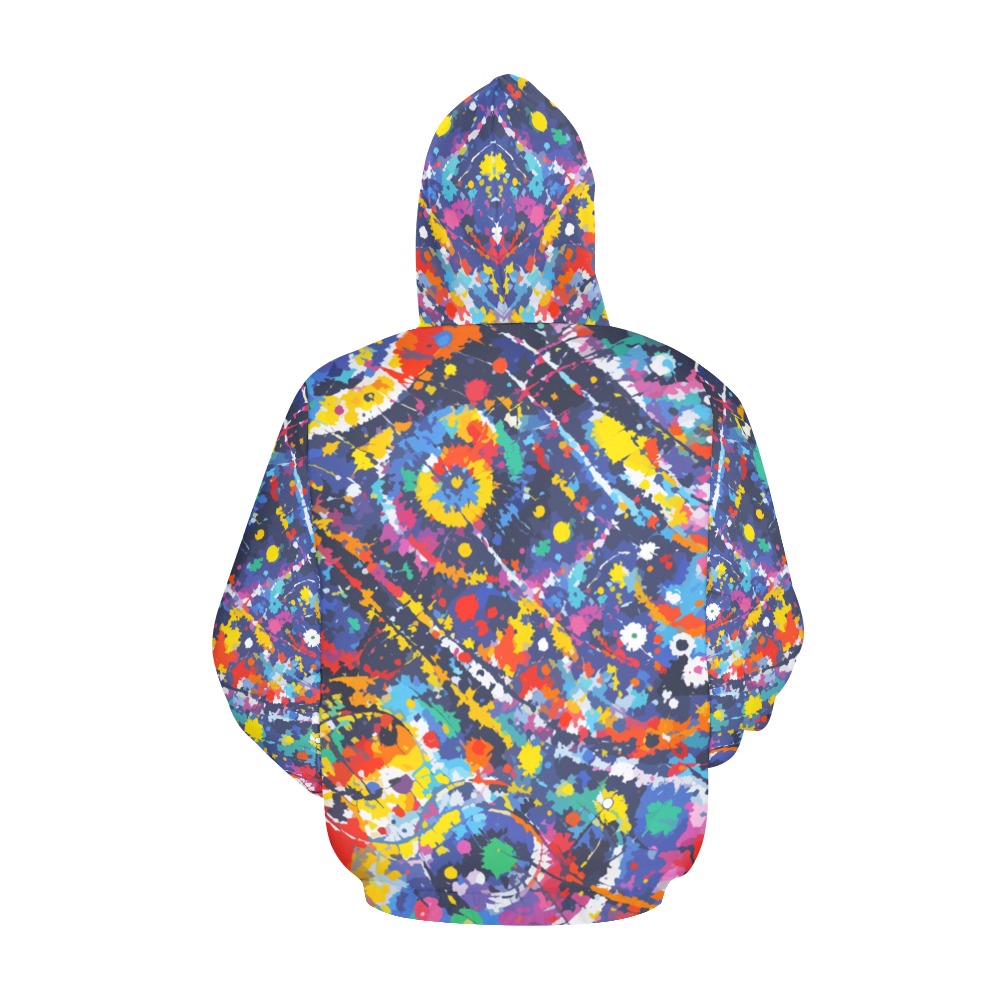 Cool futuristic colorful tie-dye abstract art. All Over Print Hoodie for Women (USA Size) (Model H13)