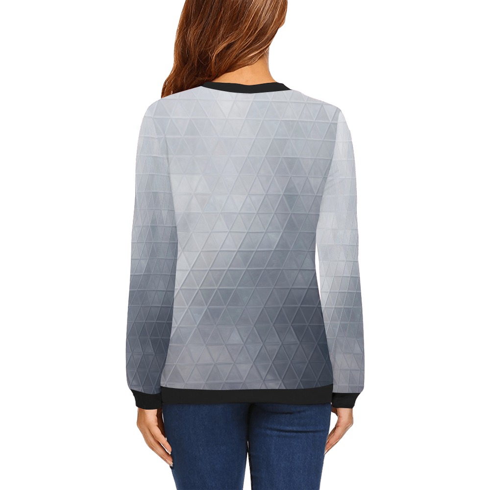mosaic triangle 13 All Over Print Crewneck Sweatshirt for Women (Model H18)