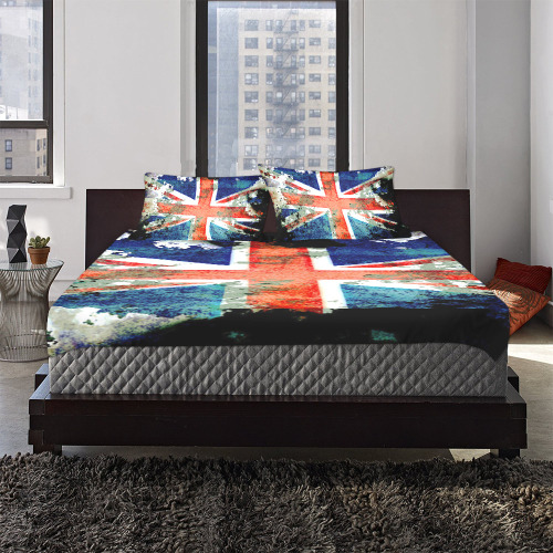 Extreme Grunge Union Jack Flag 3-Piece Bedding Set