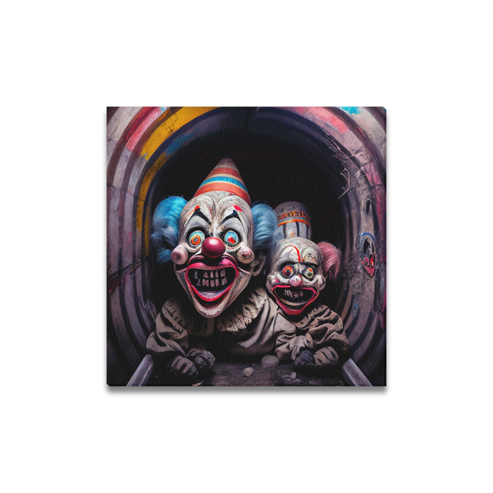 insane clowns 3/4 Upgraded Canvas Print 16"x16"