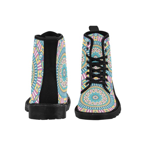 Mandala Martin Boots for Women (Black) (Model 1203H)