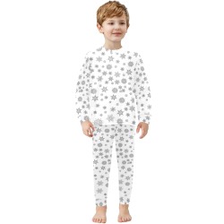 Snowflakes for Christmas Little Boys' Crew Neck Long Pajama Set