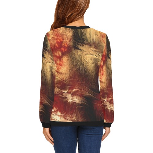 Abstract All Over Print Crewneck Sweatshirt for Women (Model H18)