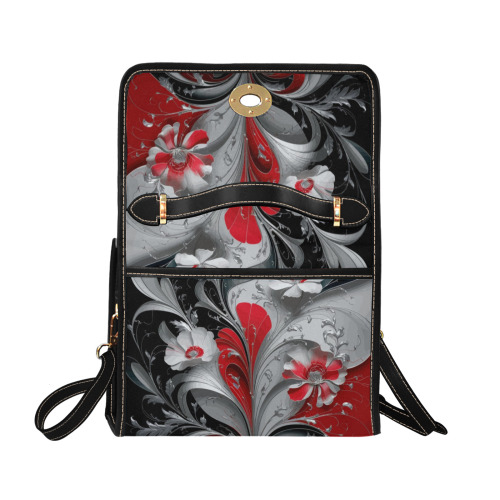 Falcon Bloom Art Nouveau Elegance Waterproof Canvas Bag-Black (All Over Print) (Model 1641)