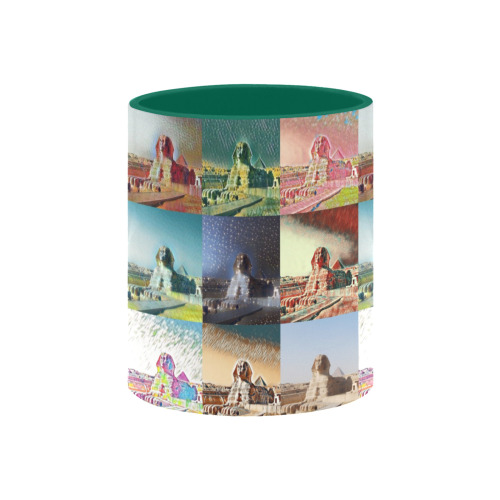 The Sphinx, Giza, Egypt Collage Custom Inner Color Mug (11oz)
