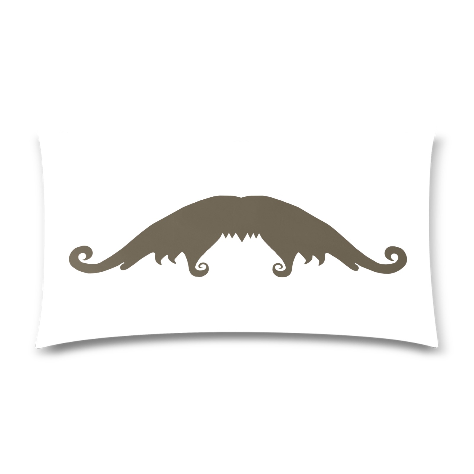 Fancy Brown Mustache Rectangle Pillow Case 20"x36"(Twin Sides)