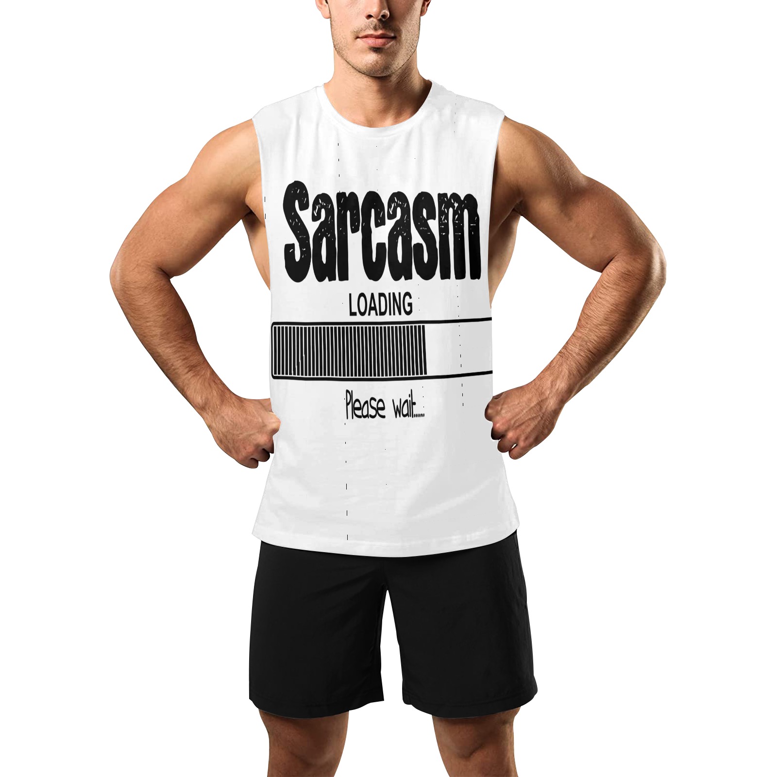 Sarcasm, loading Men's Open Sides Workout Tank Top (Model T72)
