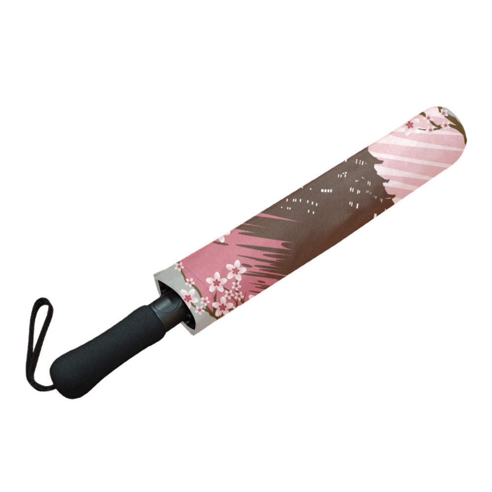Pink Blossom Semi-Automatic Foldable Umbrella (Model U05)