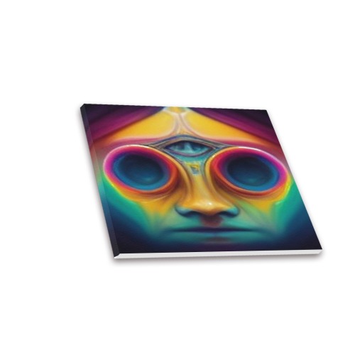 psychedelic face Frame Canvas Print 20"x16"