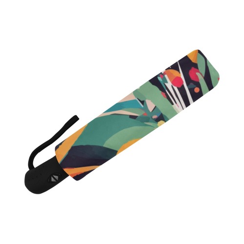 Colorful tropical floral pattern abstract art. Auto-Foldable Umbrella (Model U04)