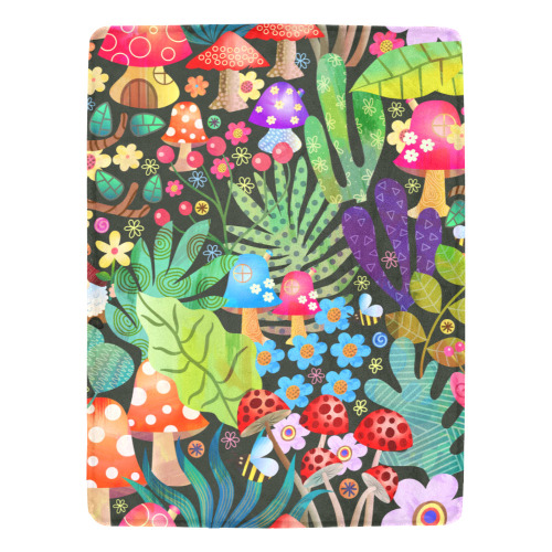 Enchanted Forest Fairytale Garden Rustic Scene Ultra-Soft Micro Fleece Blanket 60"x80"