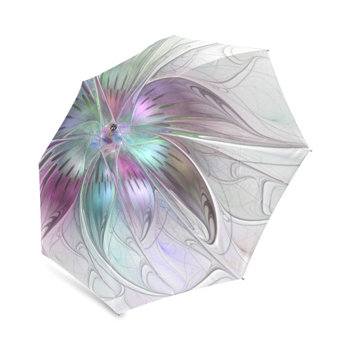 Colorful Abstract Flower Modern Floral Fractal Art Foldable Umbrella (Model U01)